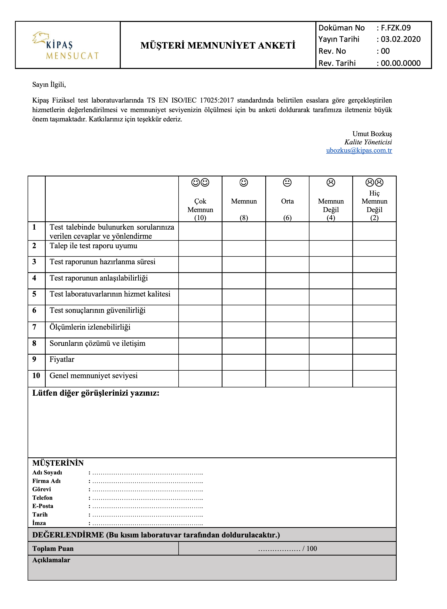 Customer Satisfaction Survey